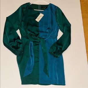 Colorblock Satin Dress